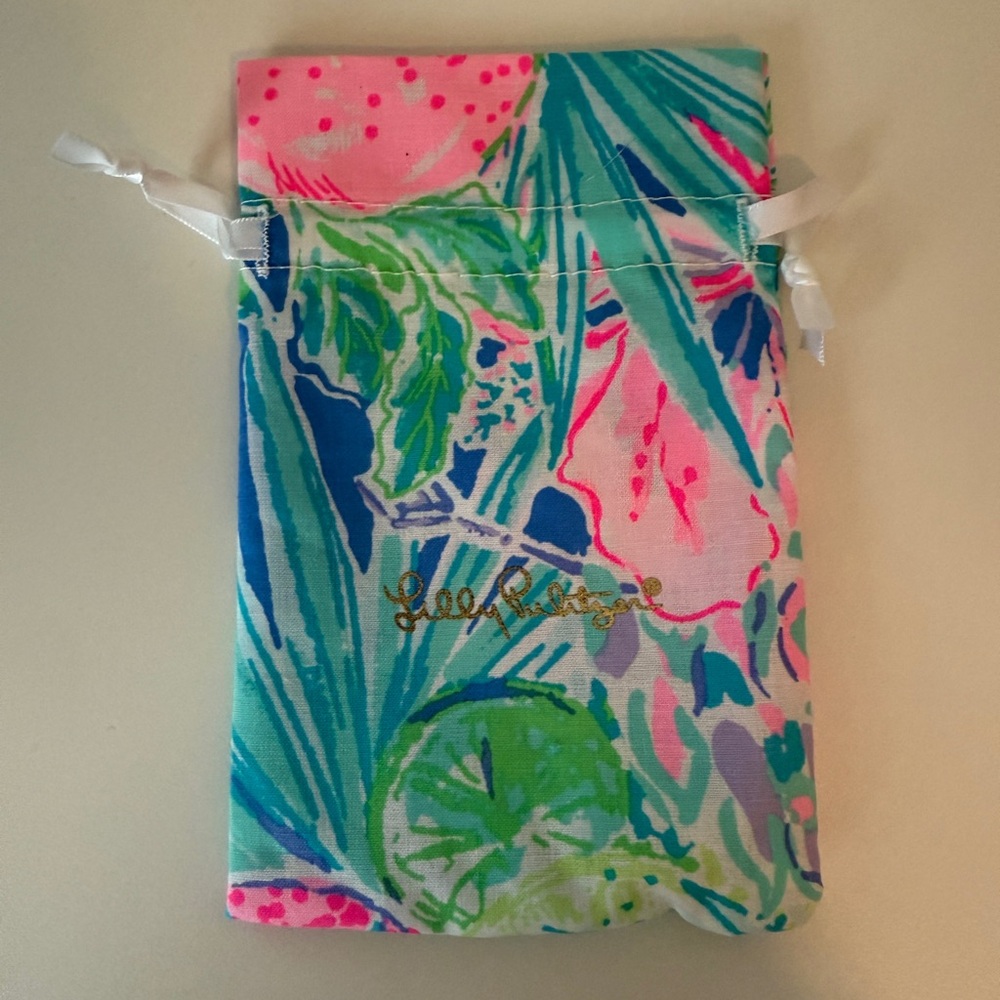 Lilly Pulitzer Tropical Print Drawstring jewelry Bag